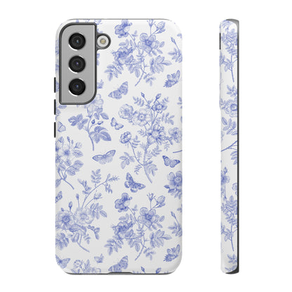 Wild Roses | Blue Floral Butterfly Toile Case