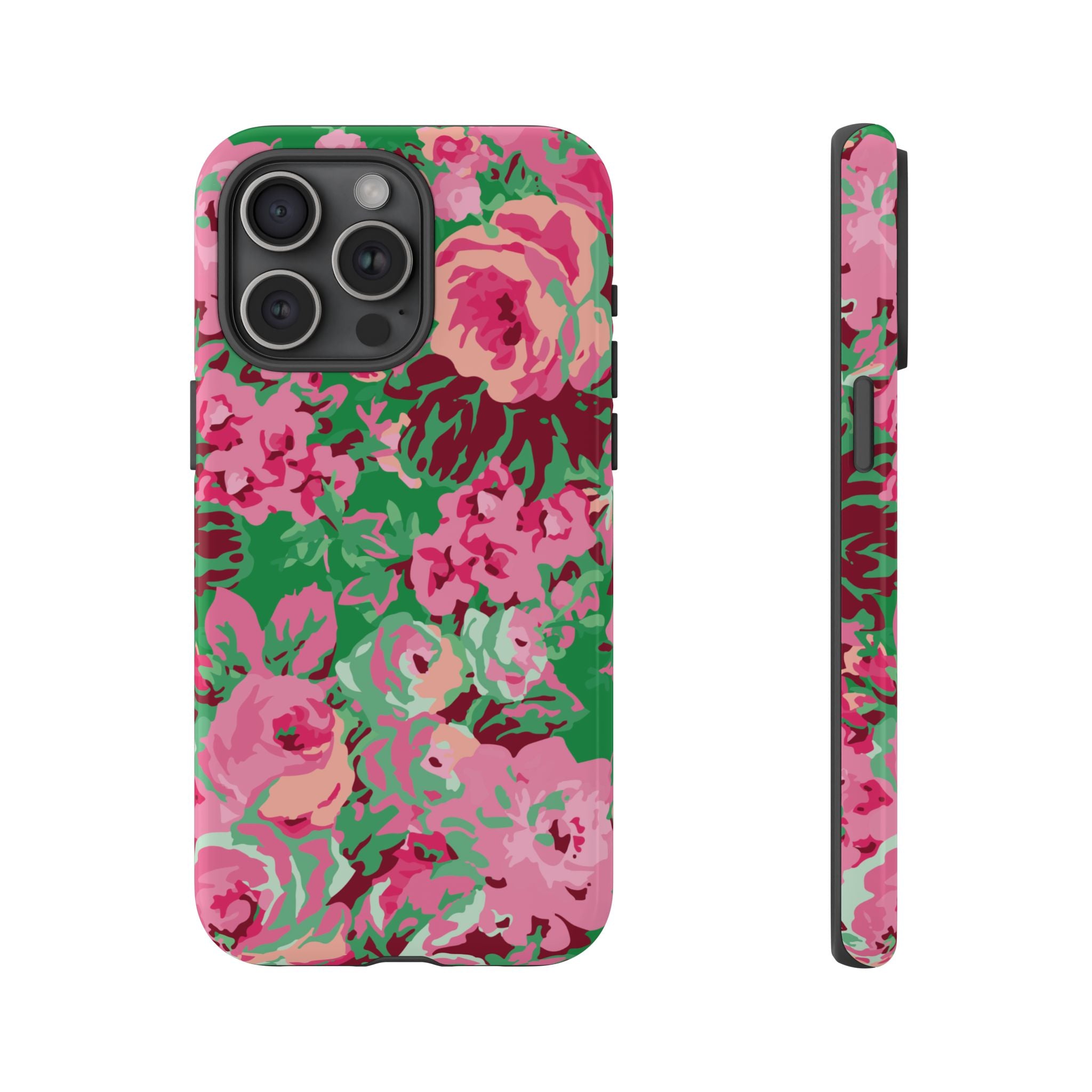 Tout est rose | Coque iPhone à motif floral vert