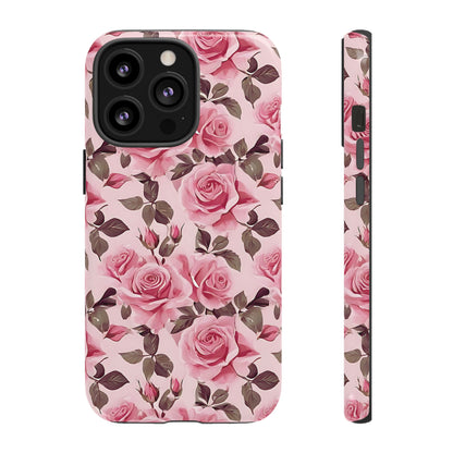 Coque iPhone à motif floral rose | Rose romantique