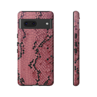 Estuche Pixel con estampado de serpiente y pitón rosa