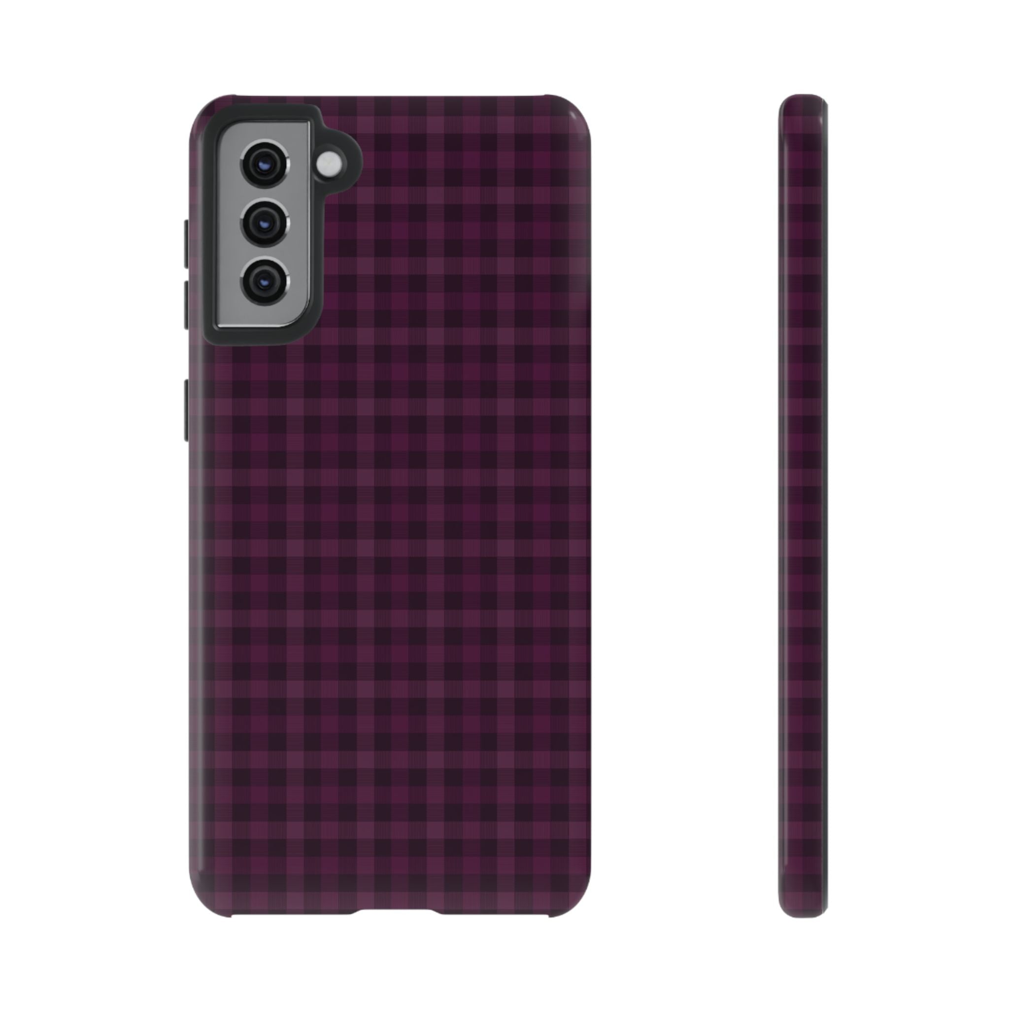Plum Crush | Purple Plaid Galaxy Case