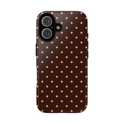 Pretty in Pink | Brown Polka Dot iPhone Case