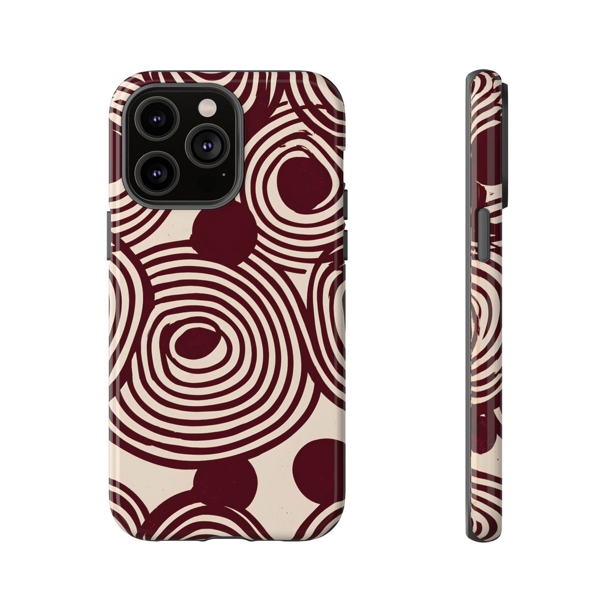 Retrograde | Burgundy Retro Abstract iPhone Case