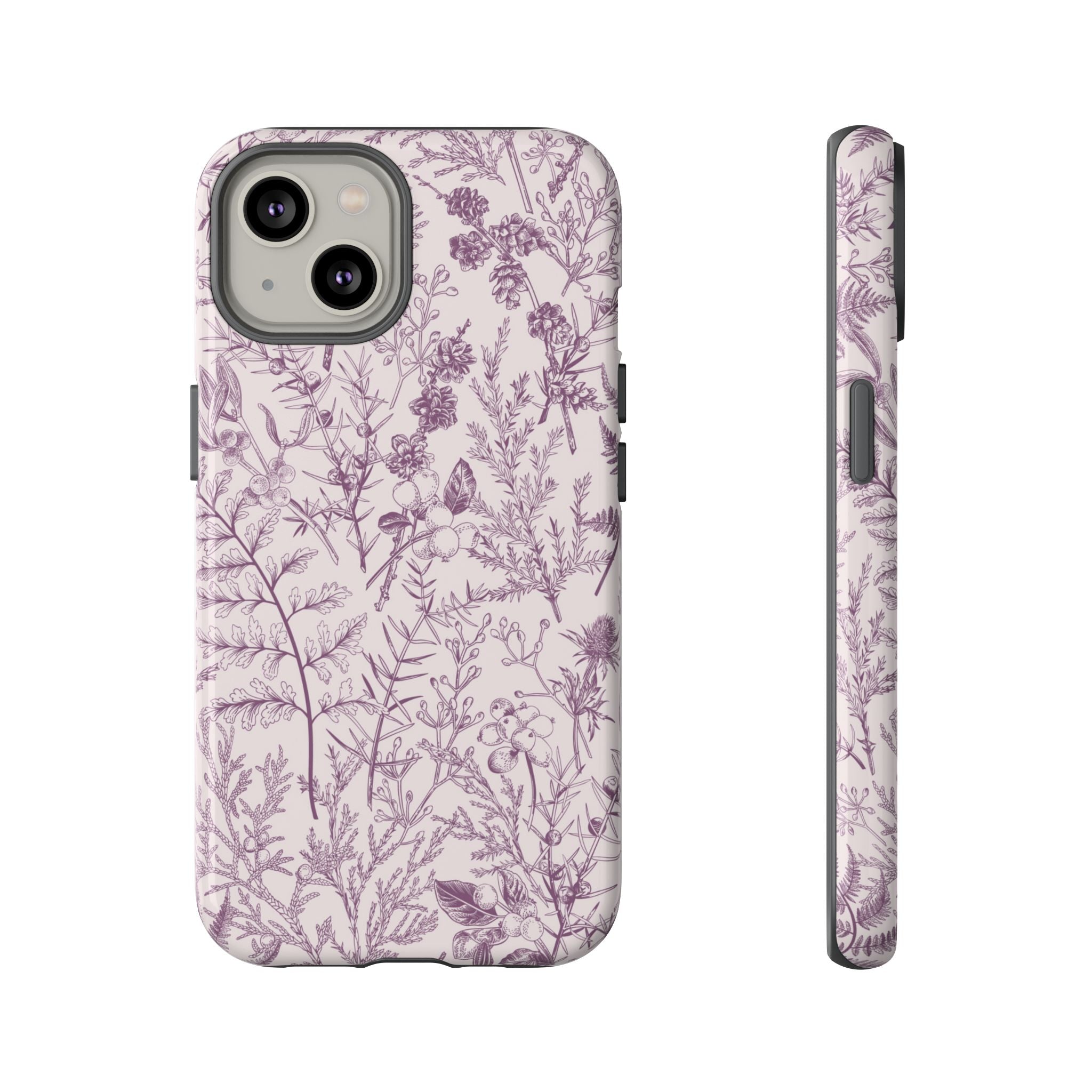 Plum Botanical Floral iPhone Case