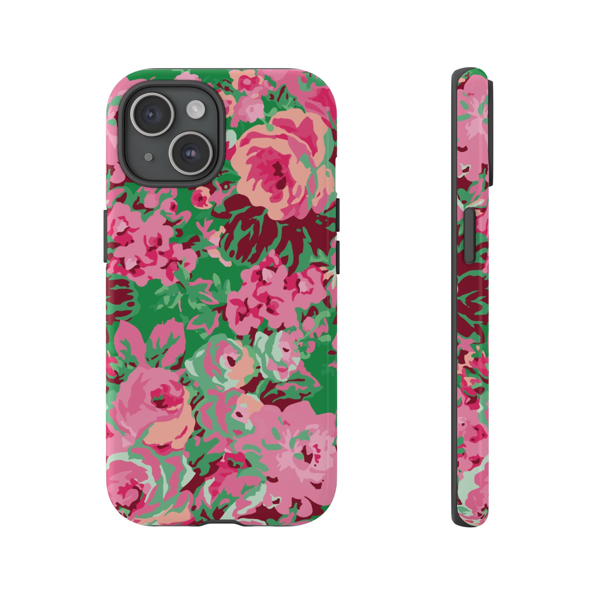 Tout est rose | Coque iPhone à motif floral vert