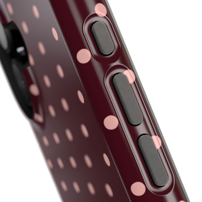 Pretty Please | Burgundy Polka Dot iPhone Case