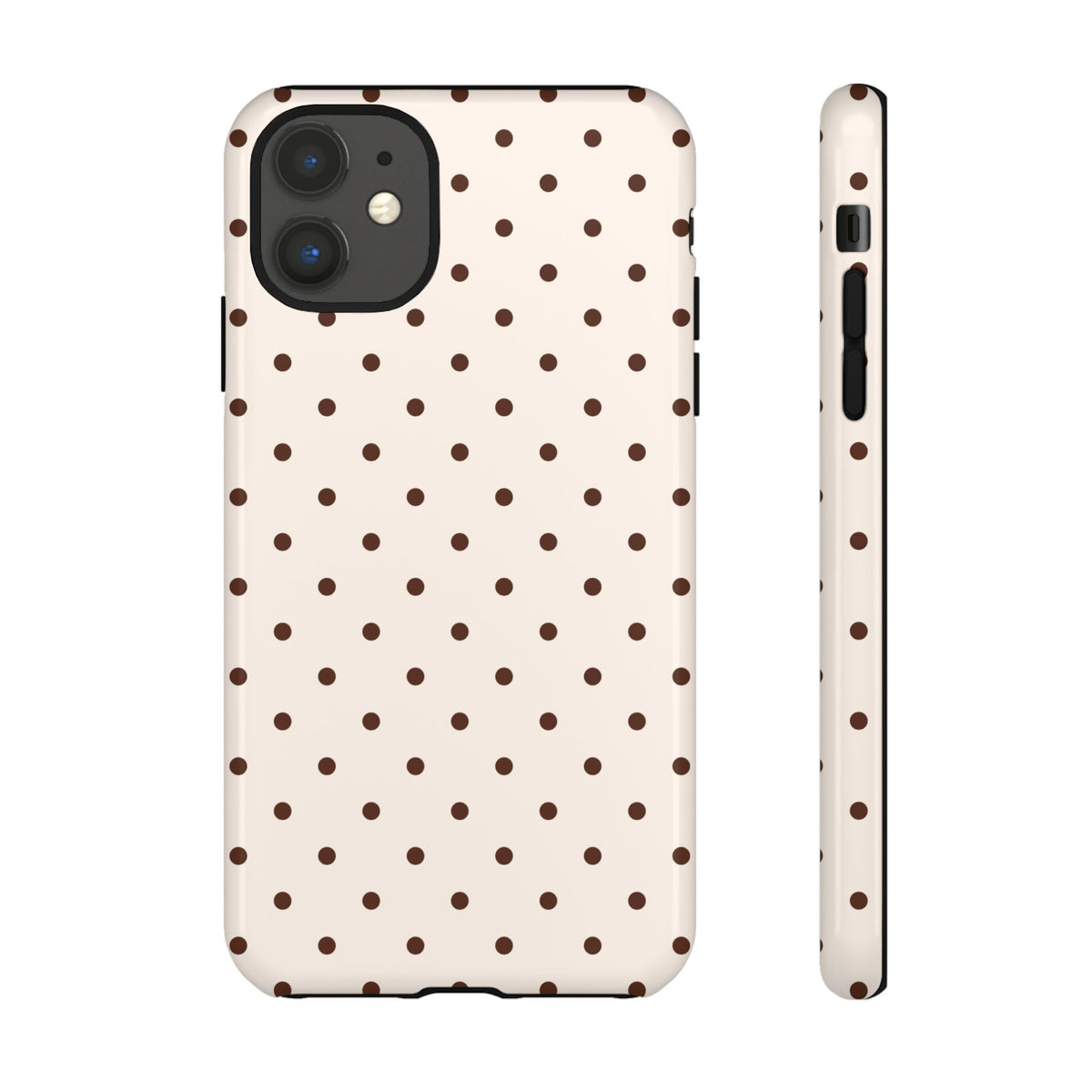Vanilla Bean | Brown Polka Dot iPhone Case