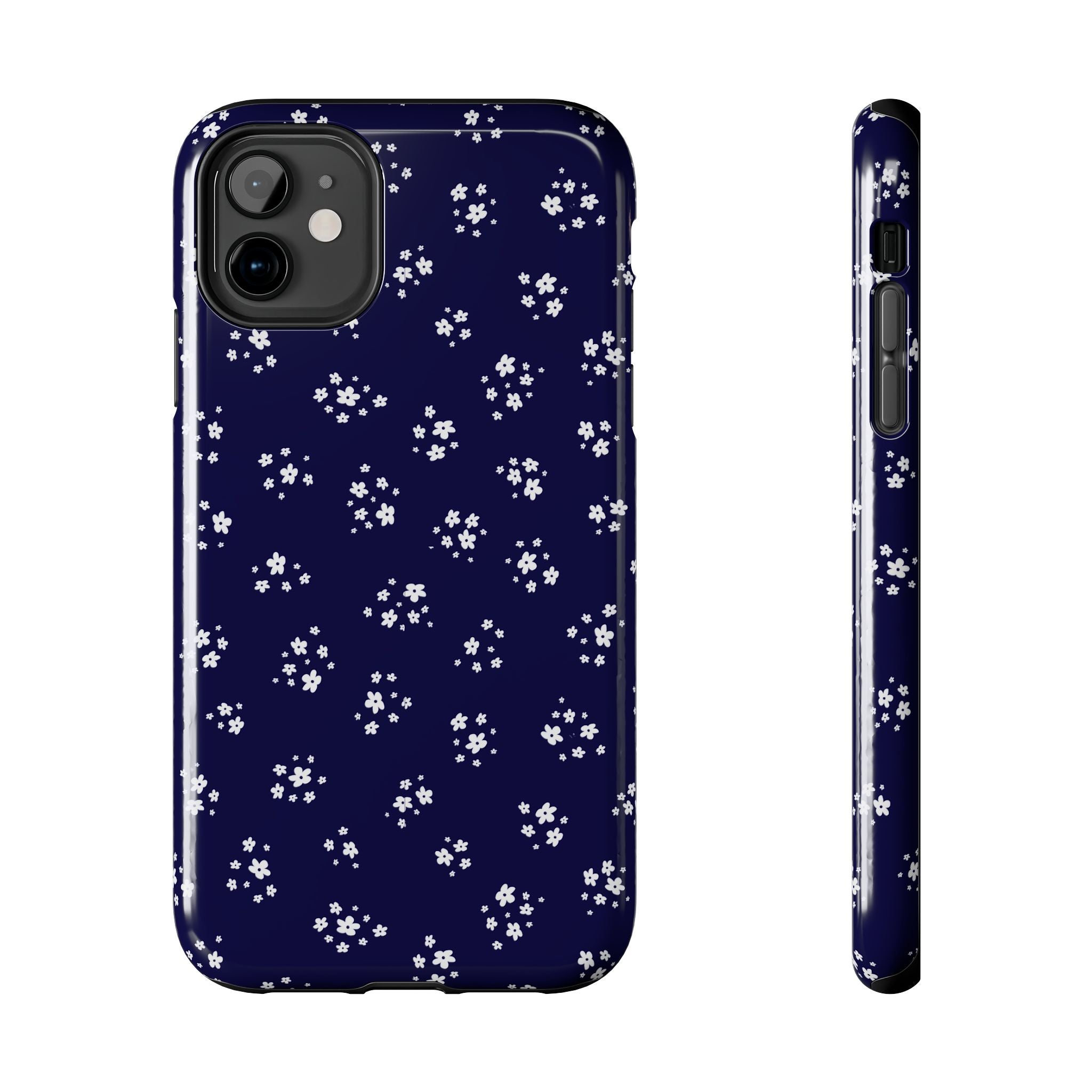 Navy Blooms Floral iPhone Case