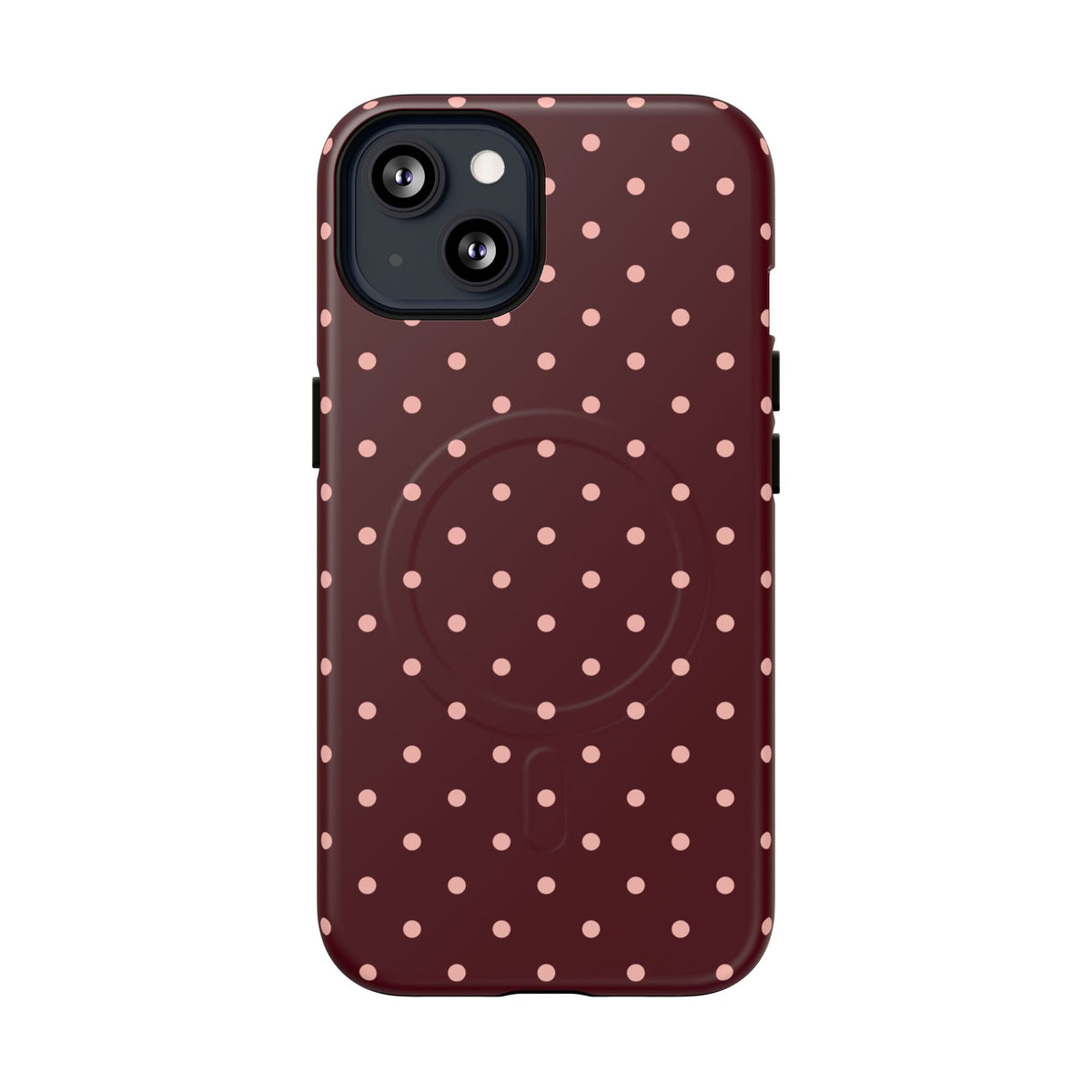 Pretty Please | Burgundy Polka Dot MagSafe Case