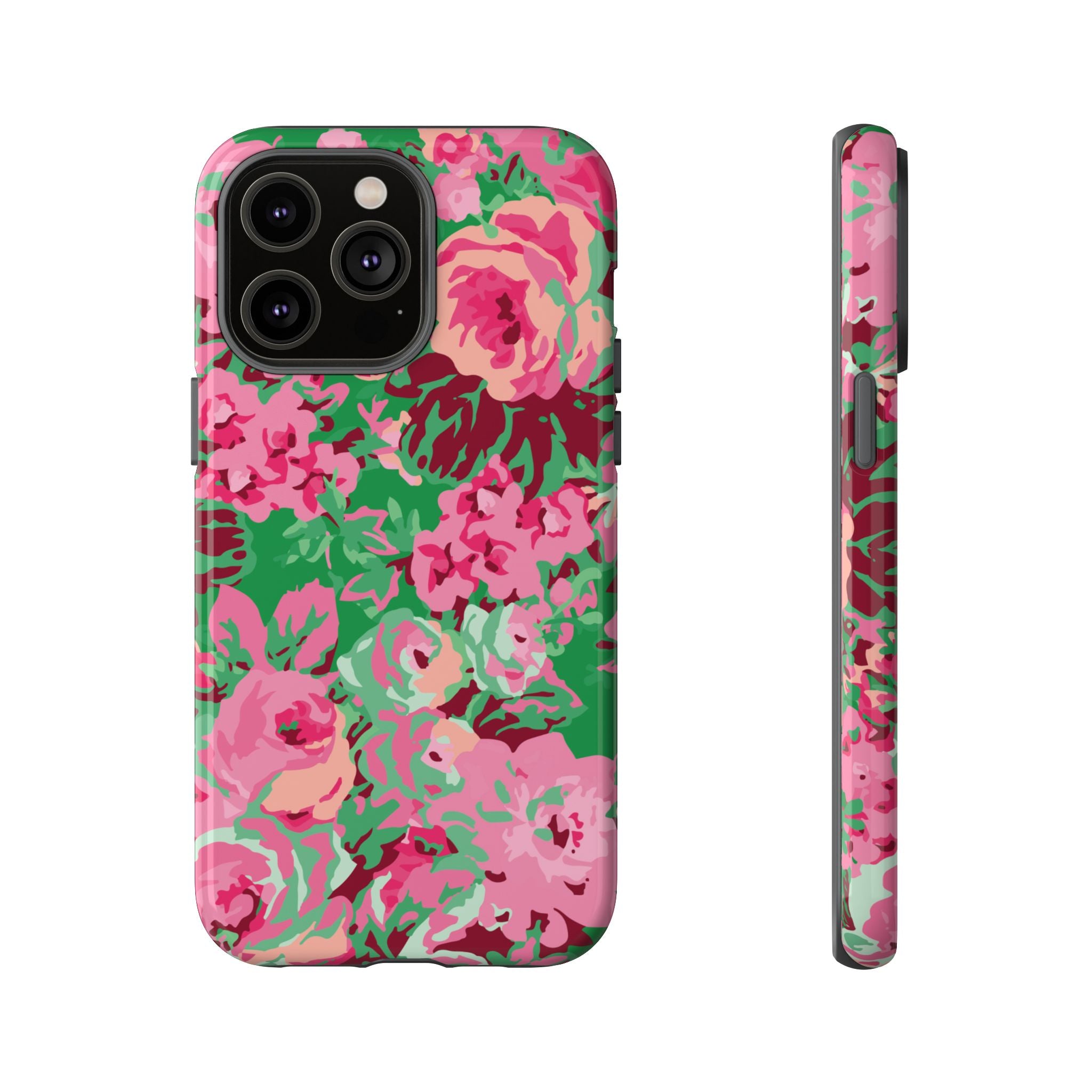 Tout est rose | Coque iPhone à motif floral vert