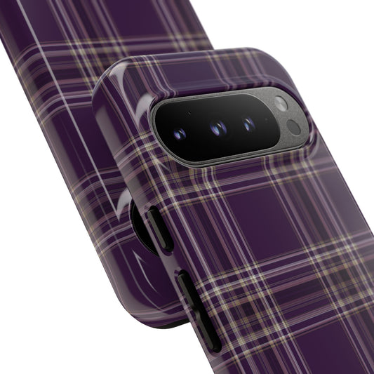 Étui Pixel Plaid Prune | Preppy Plaid