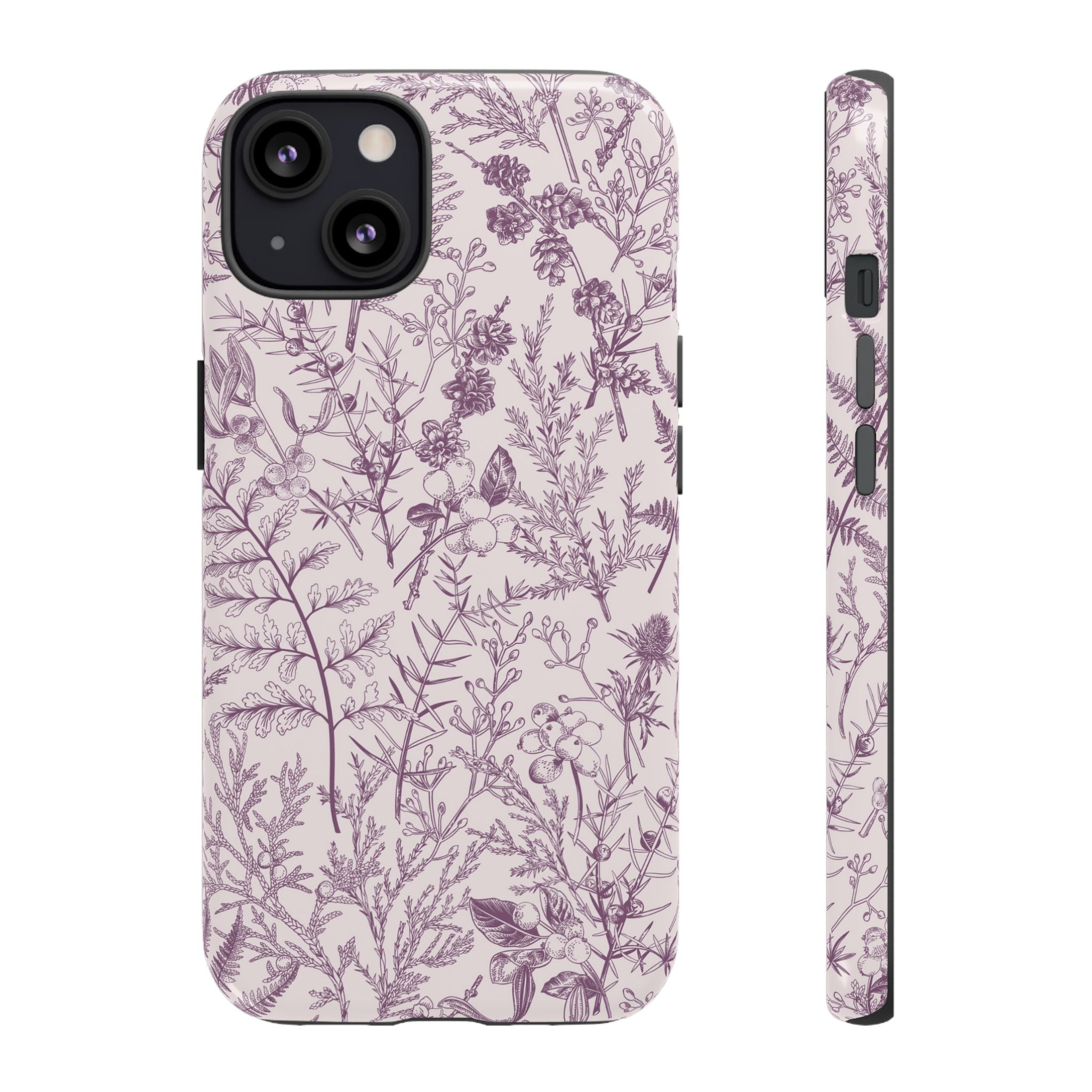 Plum Botanical Floral iPhone Case