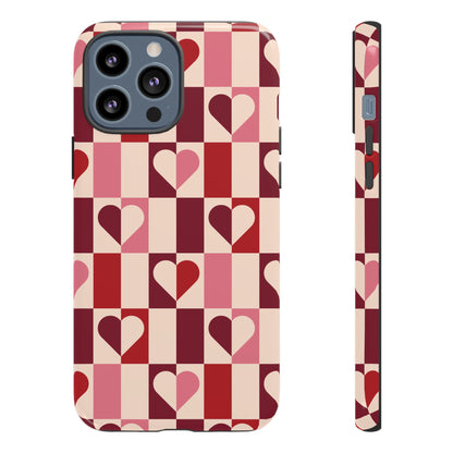 Funda para iPhone con corazones geométricos Devoted