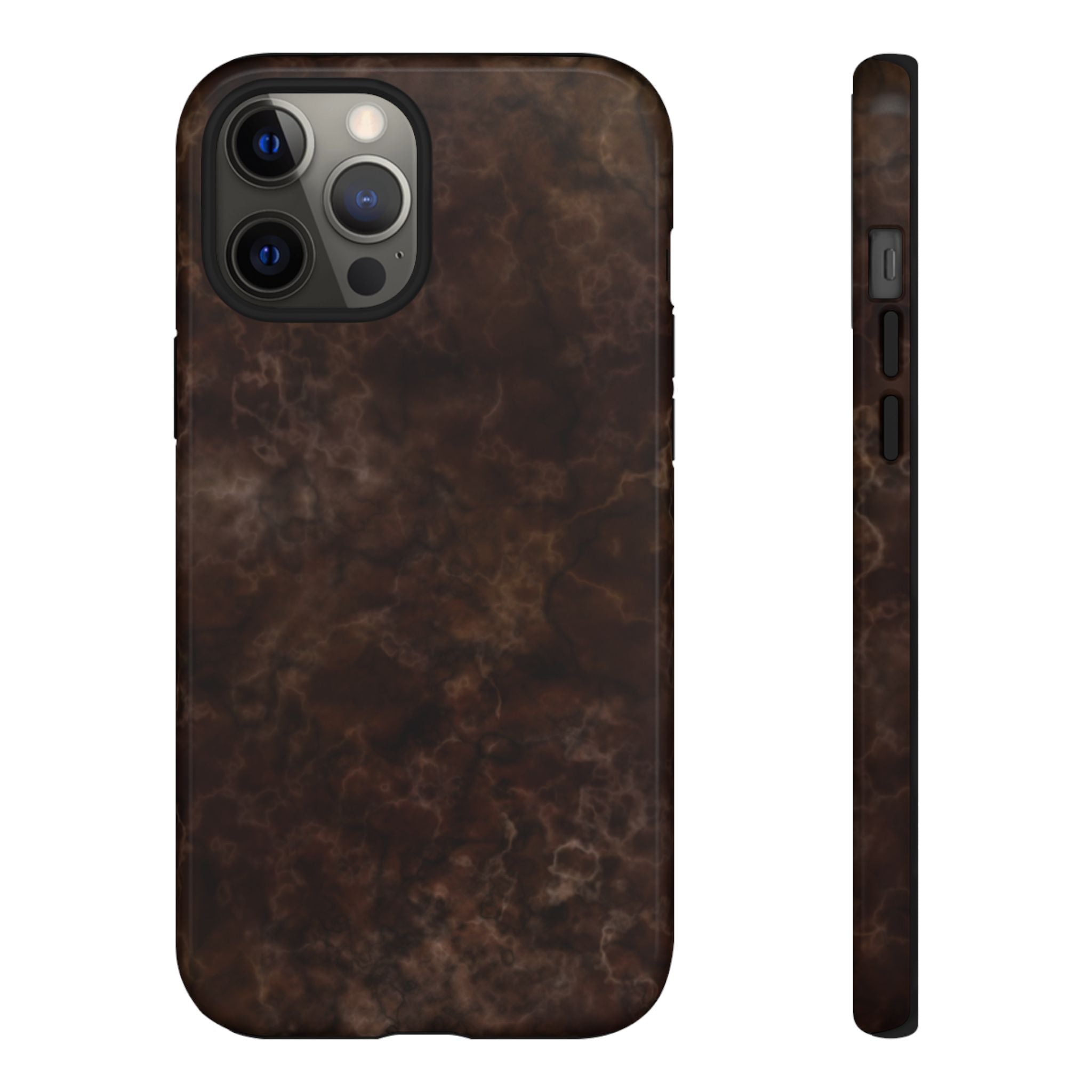 Espresso Brown Marbled iPhone Case