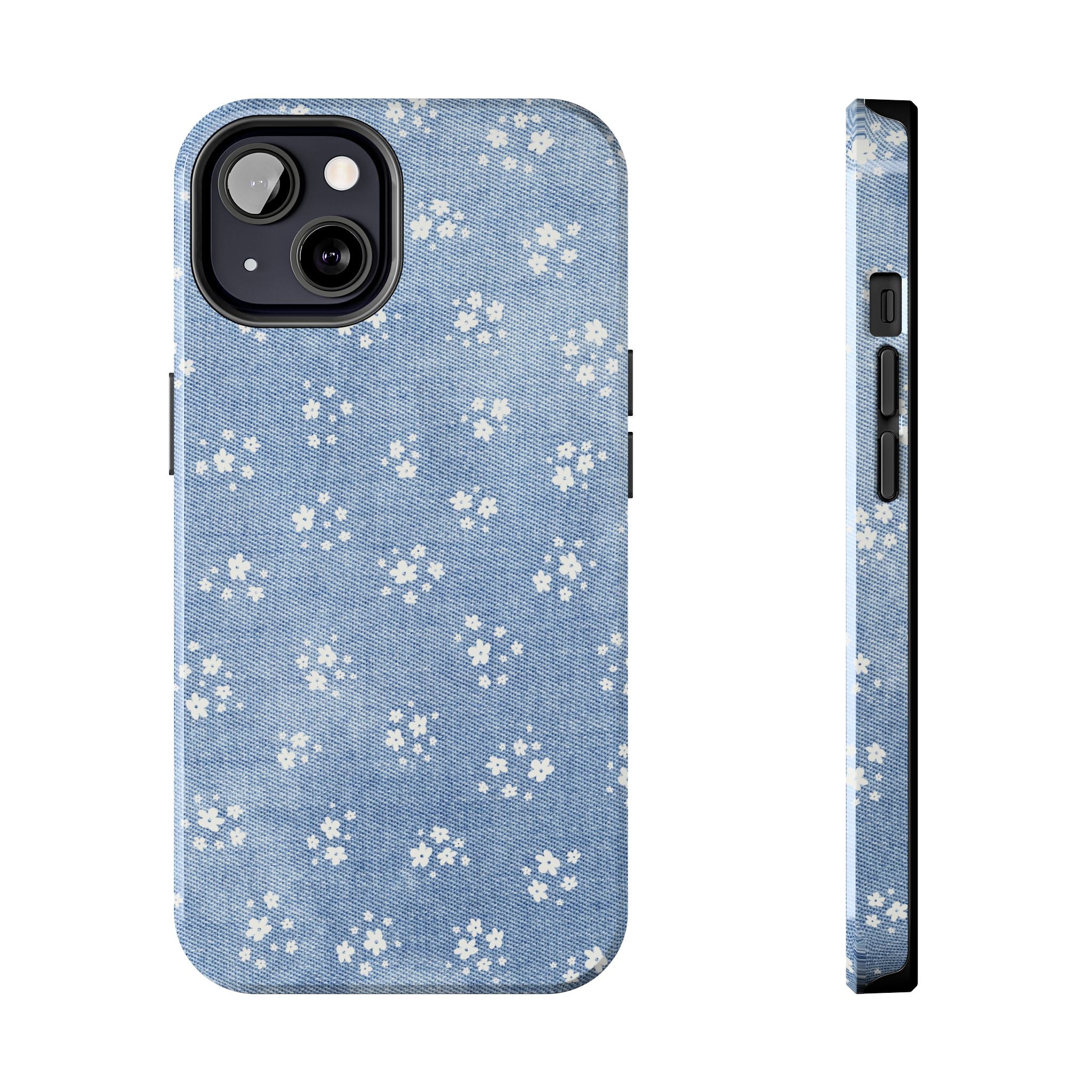 Denim Daisy Floral iPhone Case