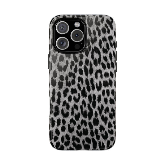 Trendsetter | Gray Leopard Print iPhone Case