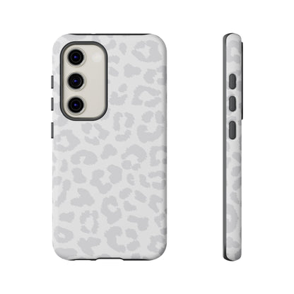 Snow Bunny | White & Gray Leopard Print Case