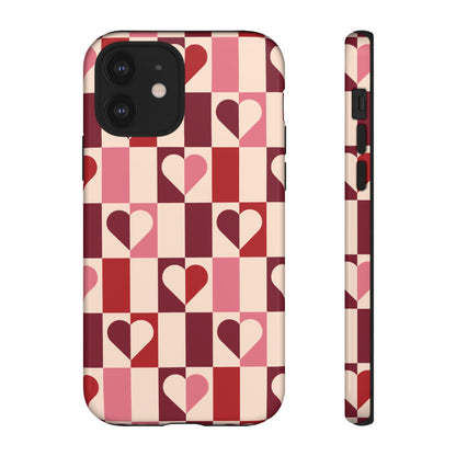 Funda para iPhone con corazones geométricos Devoted