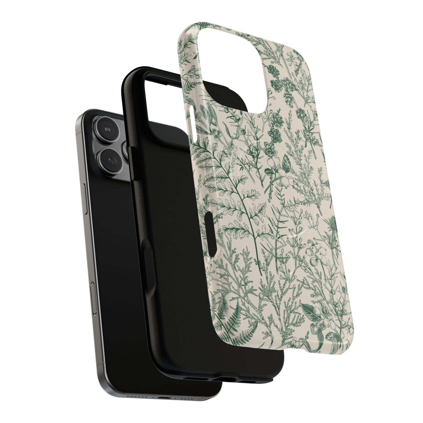 Estuche MagSafe con diseño floral verde y botánico de Sage