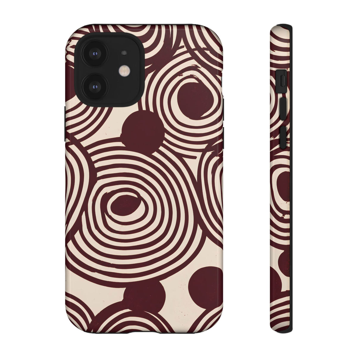 Retrograde | Burgundy Retro Abstract iPhone Case
