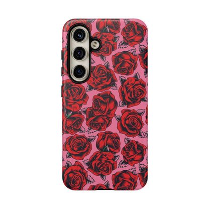 Love Story | Red & Pink Pop Art Rose Floral Case