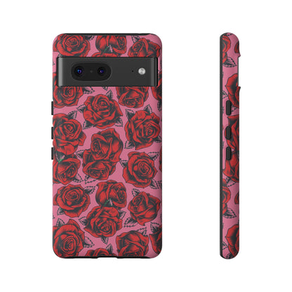 Love Story | Red & Pink Pop Art Rose Floral Case