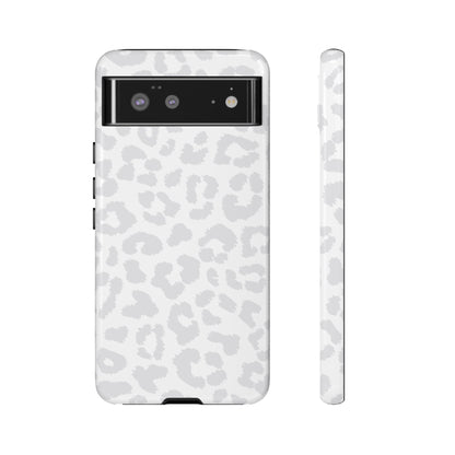 Snow Bunny | White & Gray Leopard Print Case