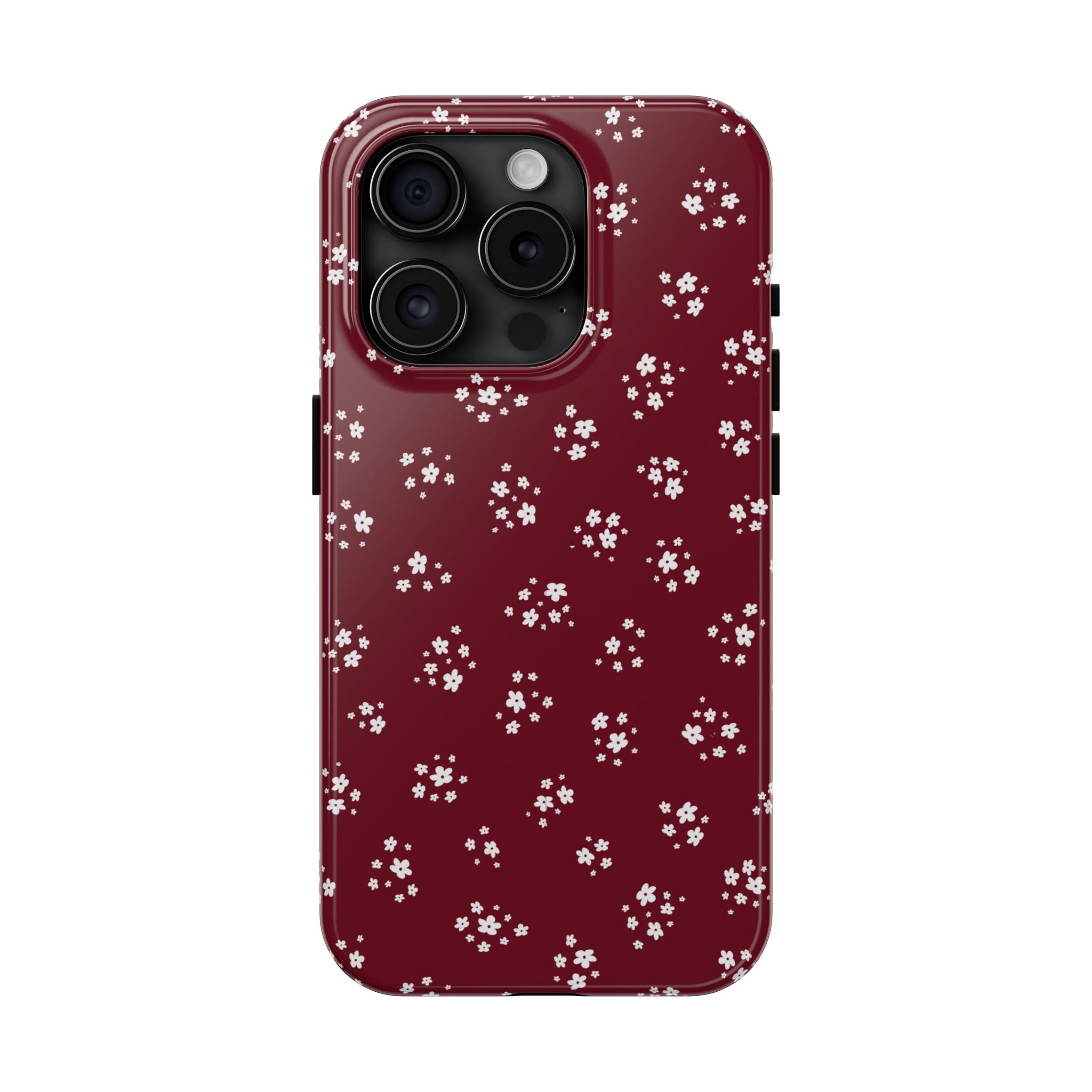 Maroon Blooms Floral iPhone Case