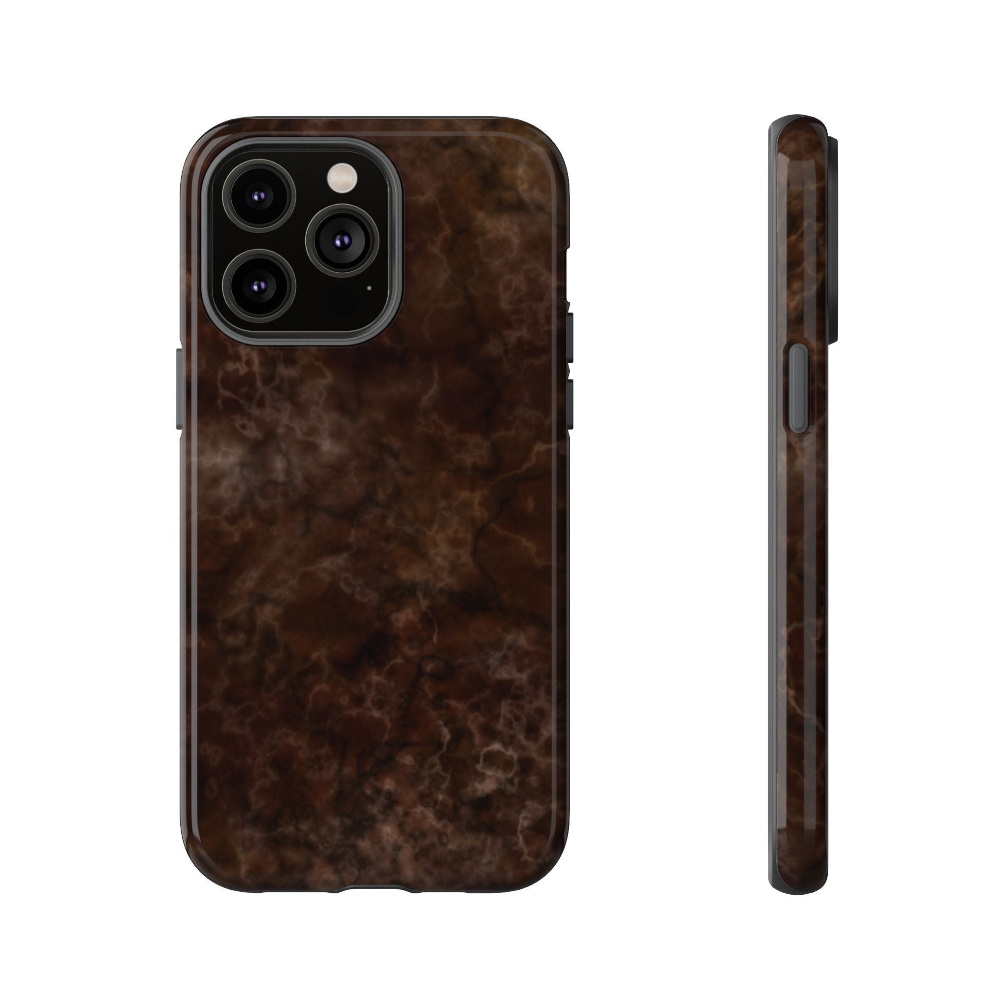 Espresso Brown Marbled iPhone Case