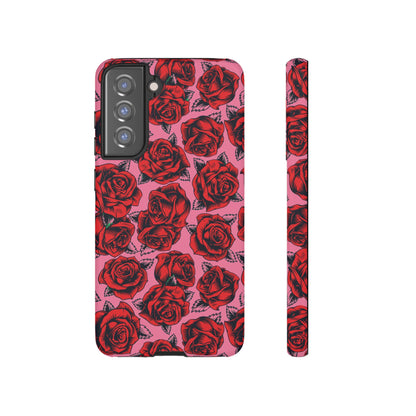 Love Story | Red & Pink Pop Art Rose Floral Case