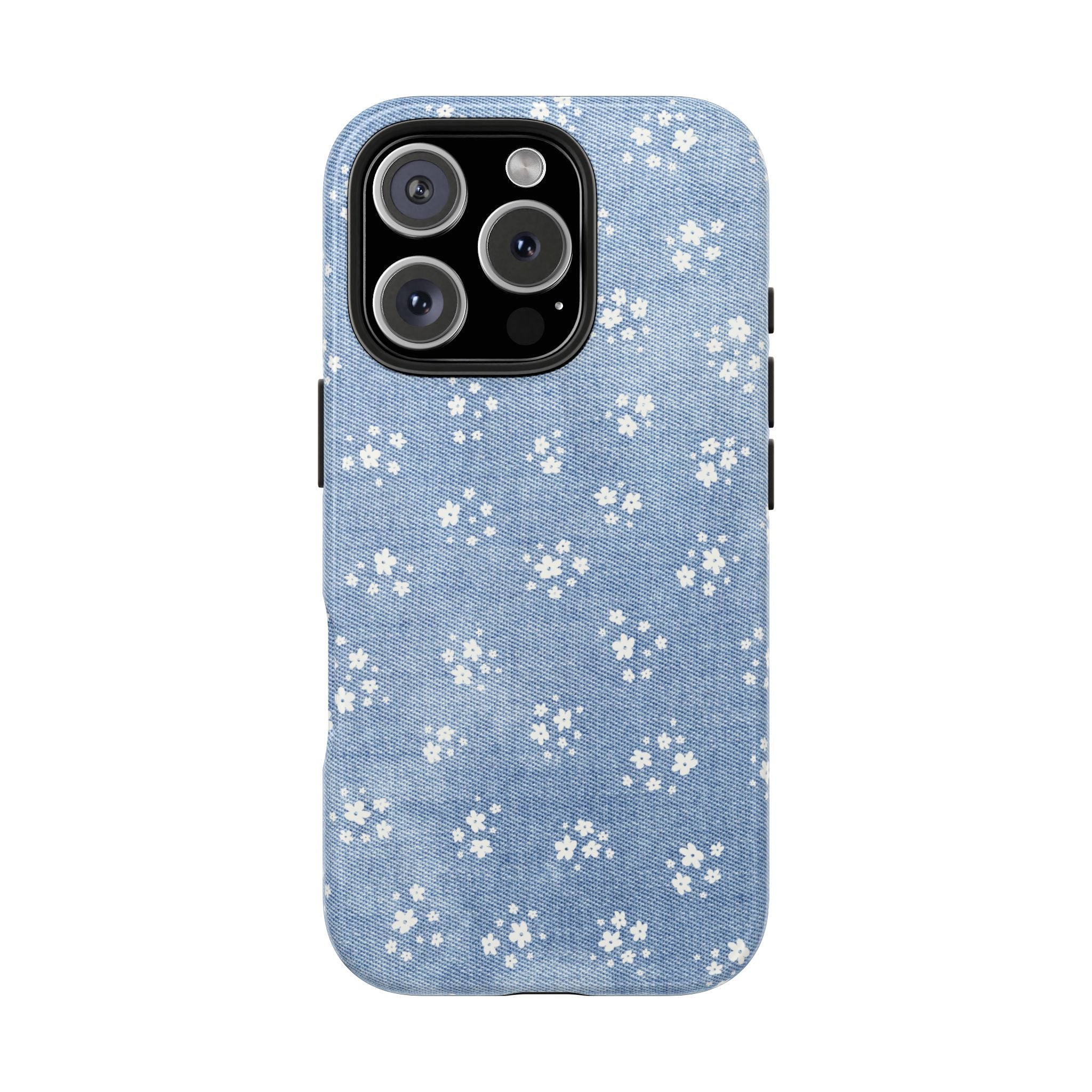 Denim Daisy Floral iPhone Case
