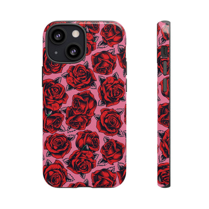 Love Story | Red & Pink Pop Art Rose Floral Case