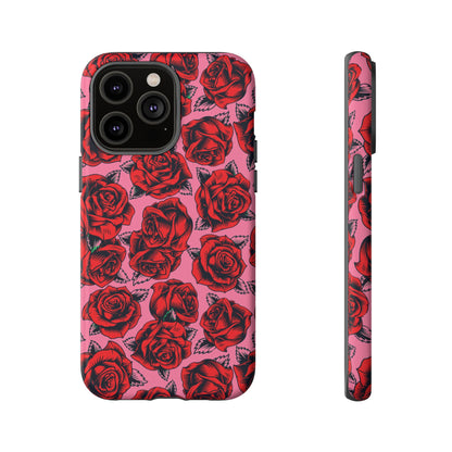 Love Story | Red & Pink Pop Art Rose Floral Case