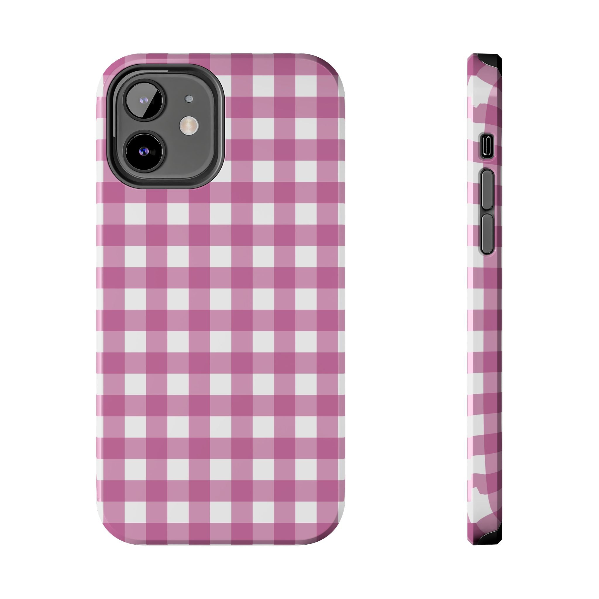 Pink Plaid Gingham Check iPhone Case