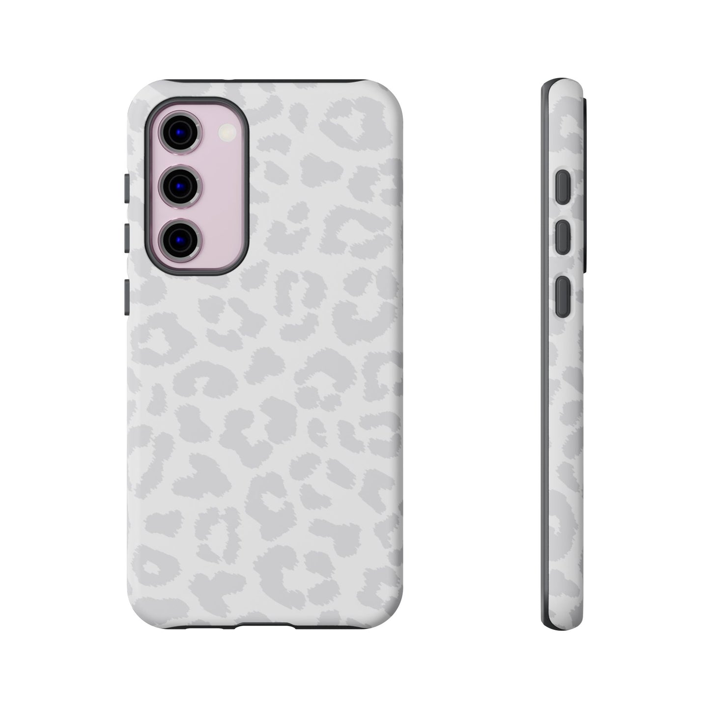 Snow Bunny | White & Gray Leopard Print Case