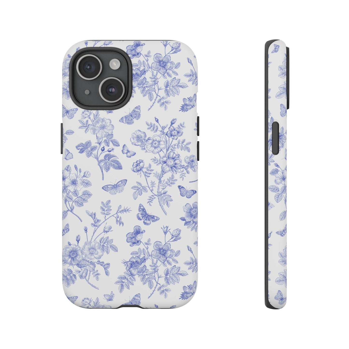 Wild Roses | Blue Floral Butterfly Toile Case