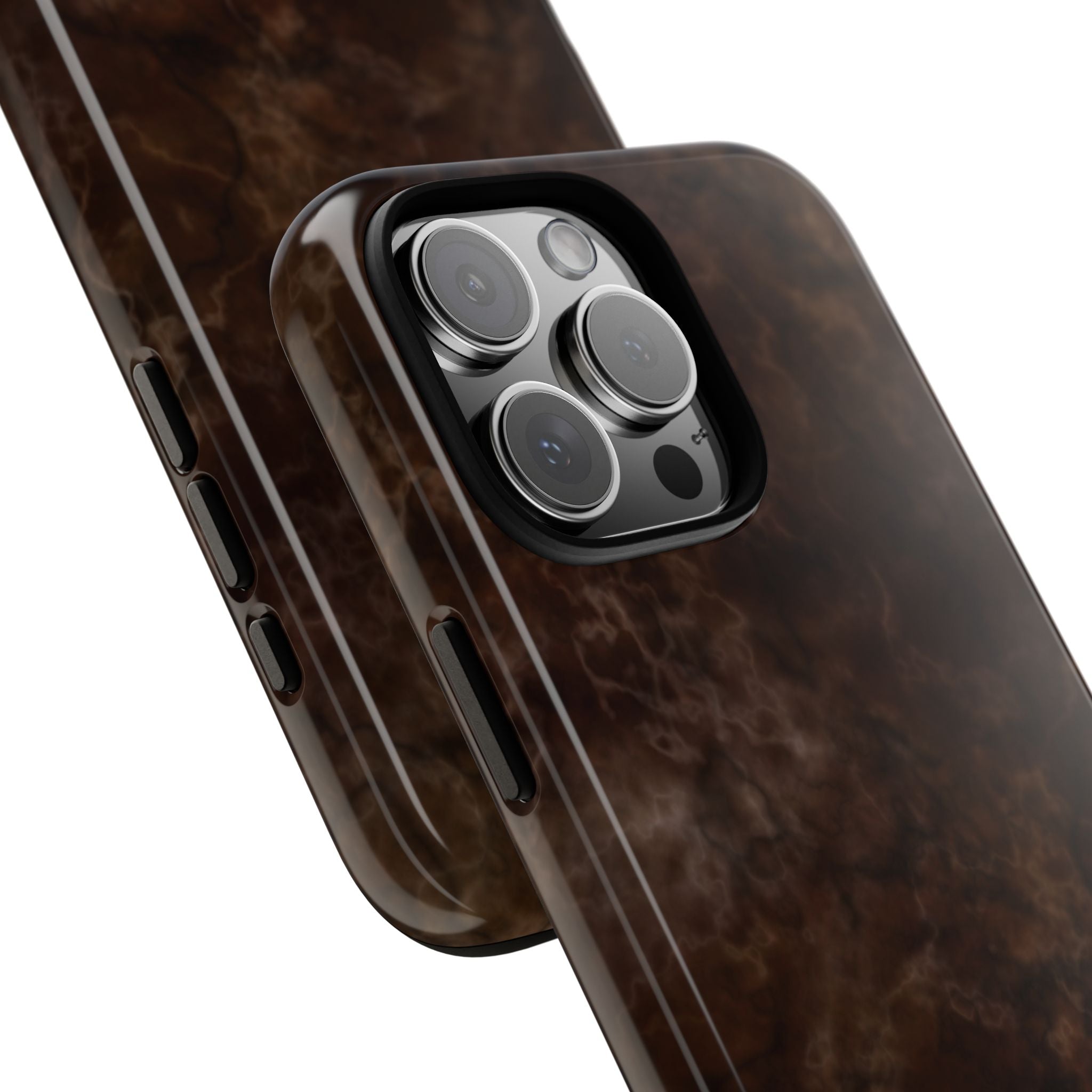 Espresso Brown Marbled iPhone Case