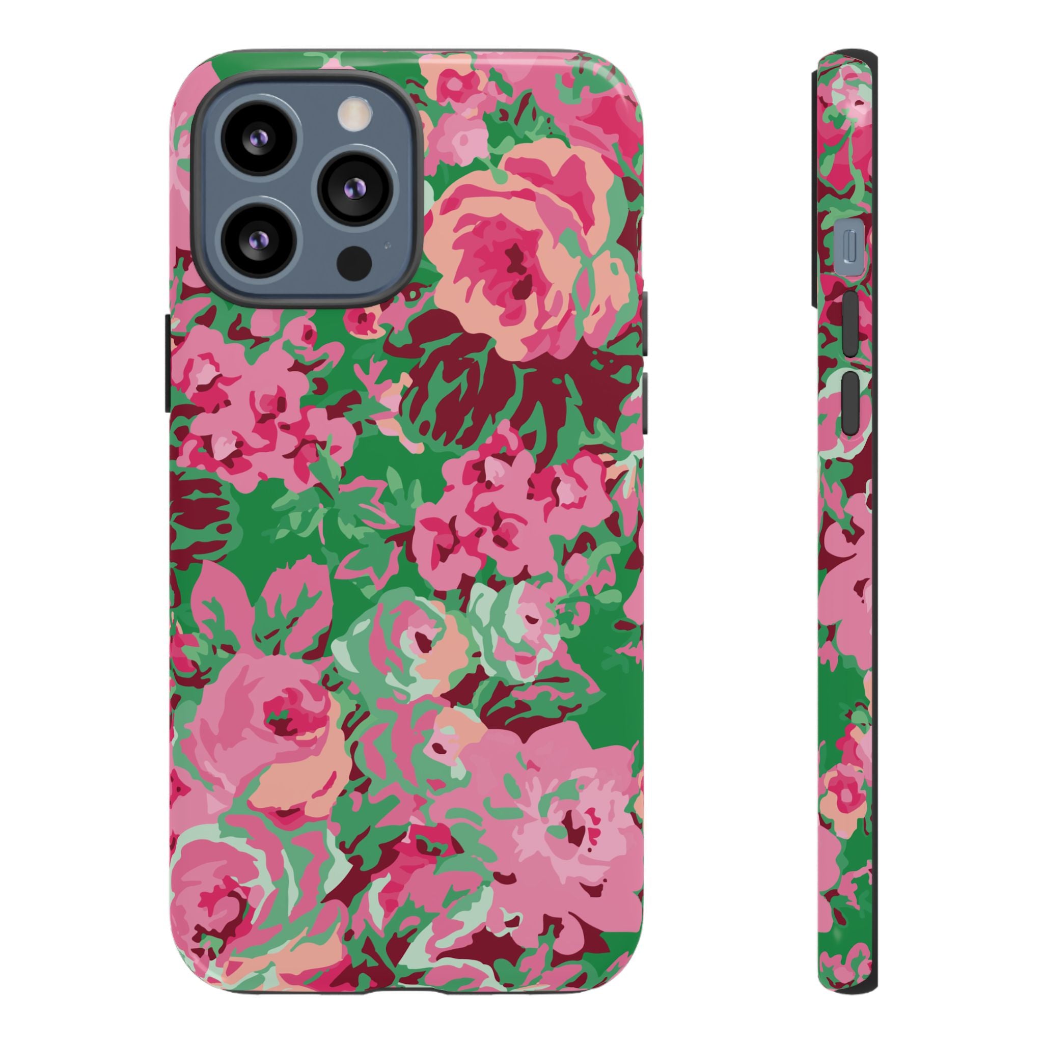 Tout est rose | Coque iPhone à motif floral vert
