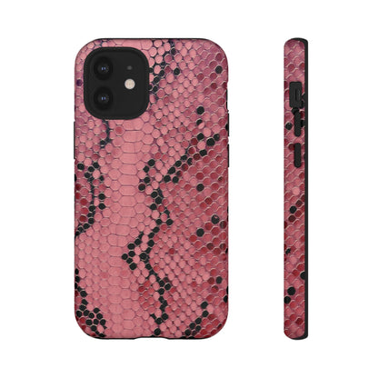 Funda para iPhone con estampado de serpiente y pitón rosa