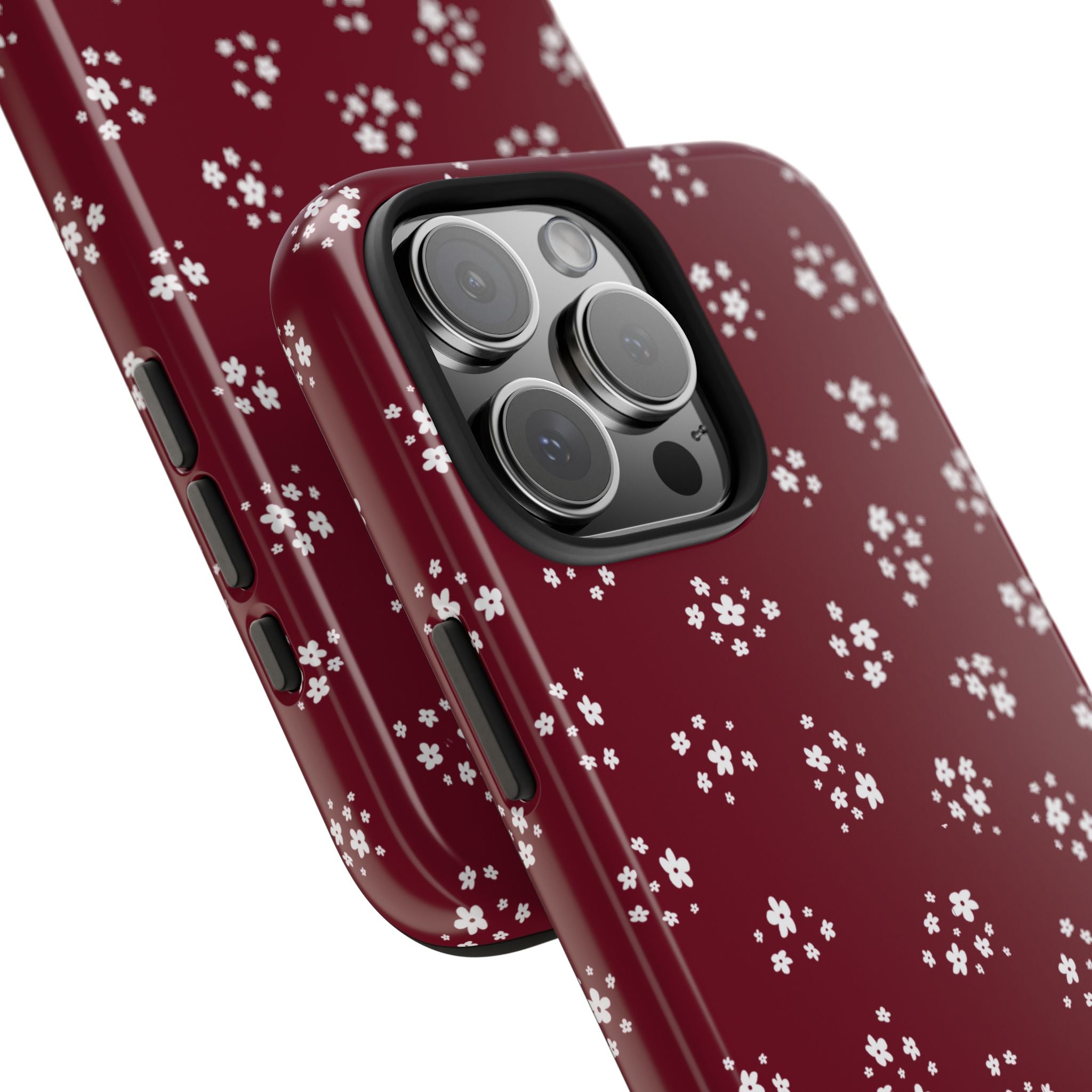 Maroon Blooms Floral iPhone Case