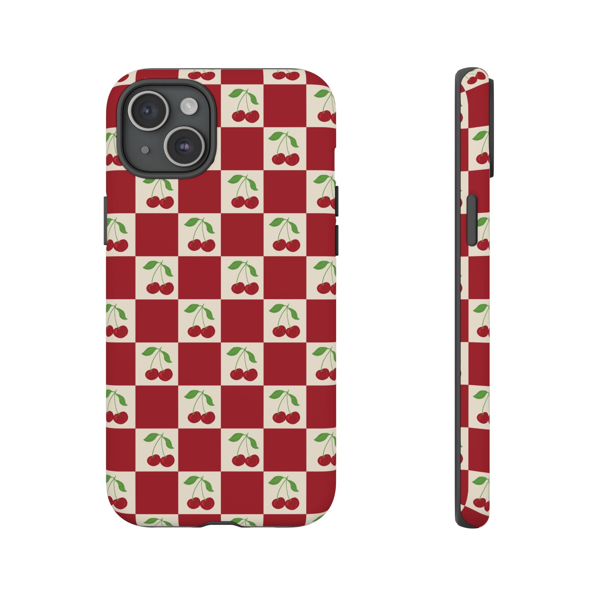 Cherry Check Phone Case