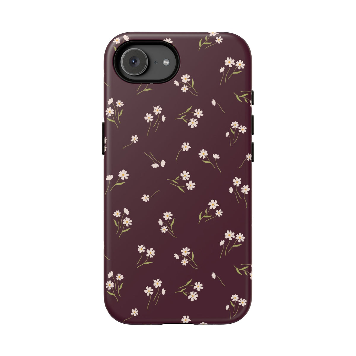 Dainty Daisy | Burgundy Floral iPhone Case