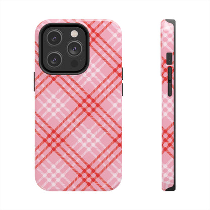 Chanelle | Pink Plaid iPhone Case