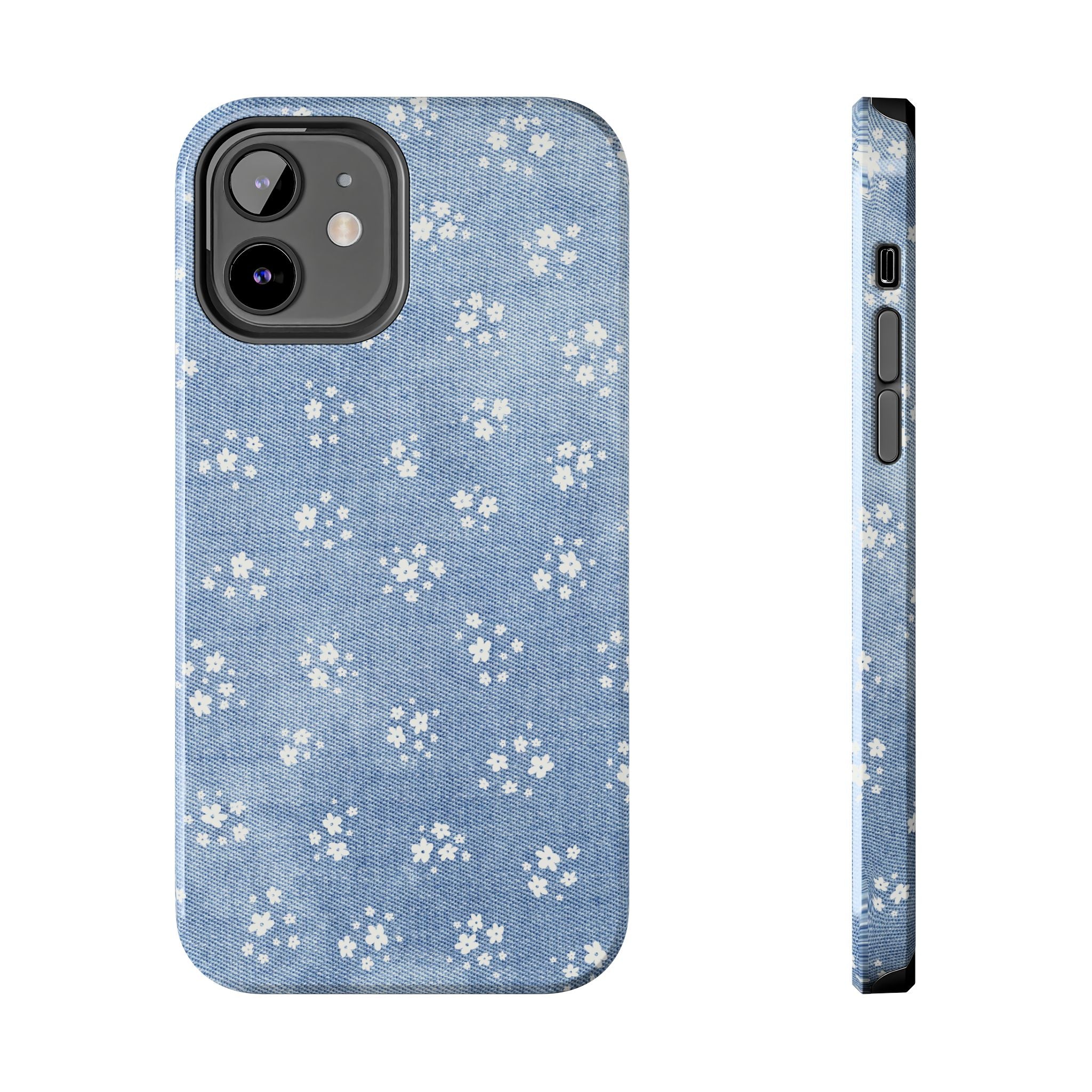 Denim Daisy Floral iPhone Case