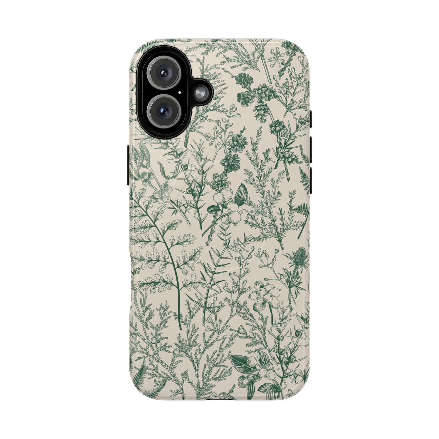 Étui MagSafe à motif floral vert et botanique Sage