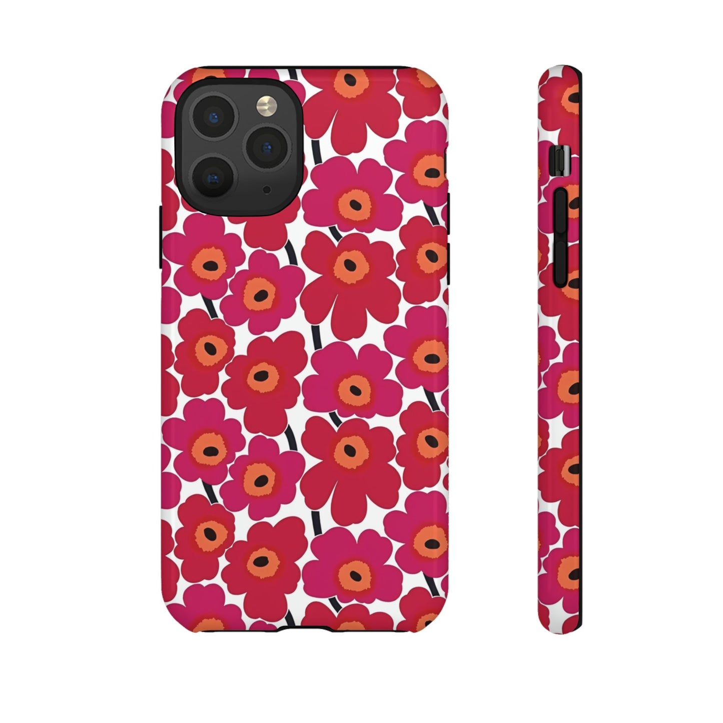 Funda para iPhone con estampado floral rosa y amapola