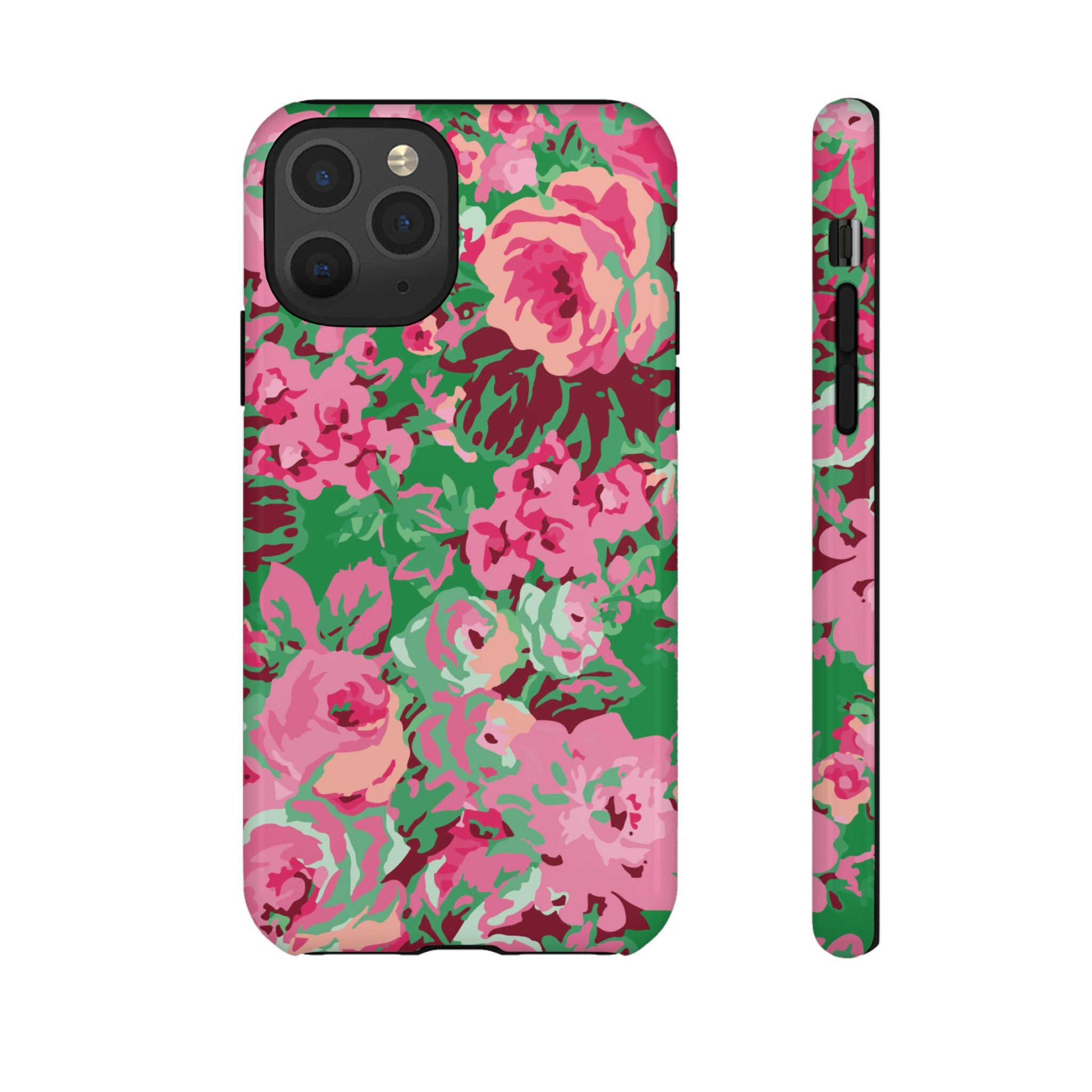 Tout est rose | Coque iPhone à motif floral vert