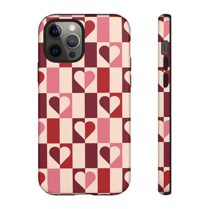 Funda para iPhone con corazones geométricos Devoted