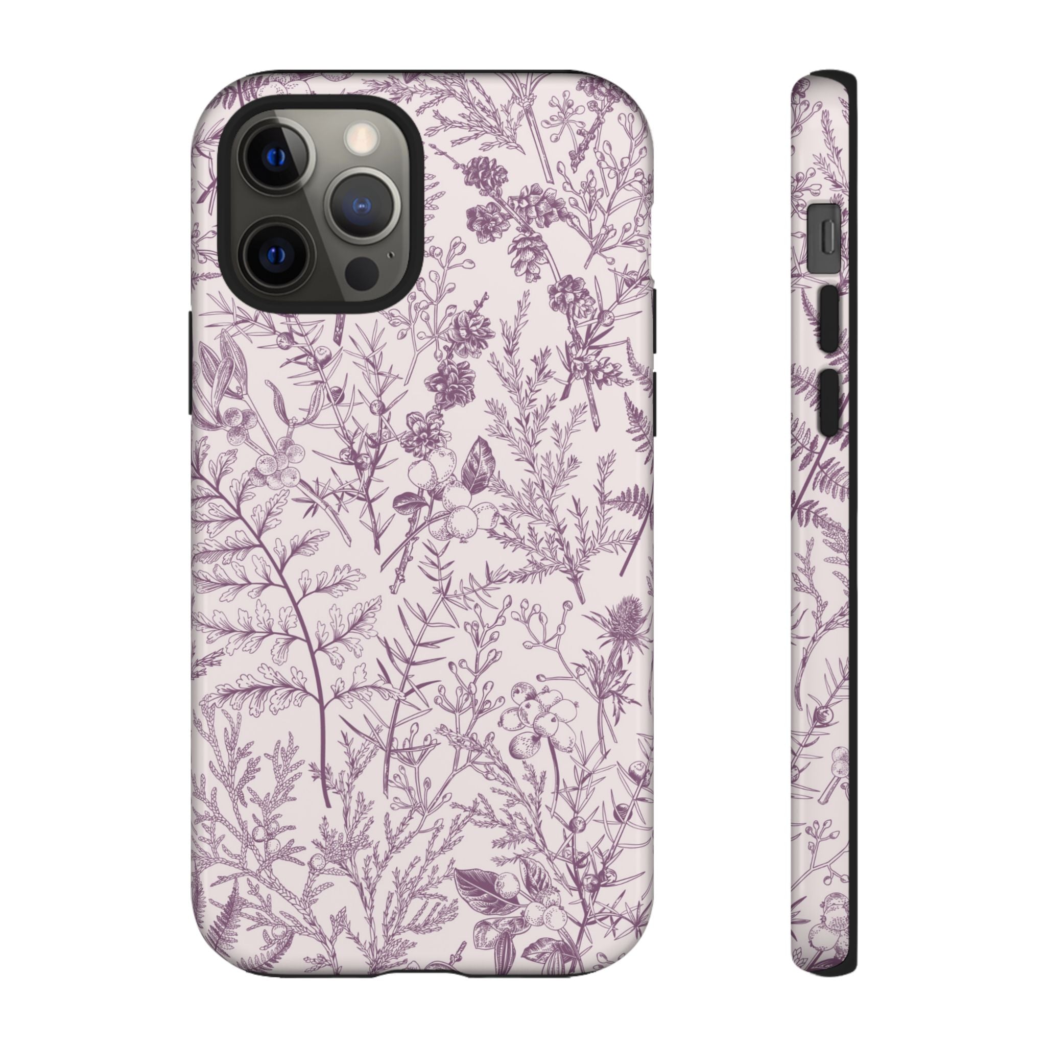 Plum Botanical Floral iPhone Case