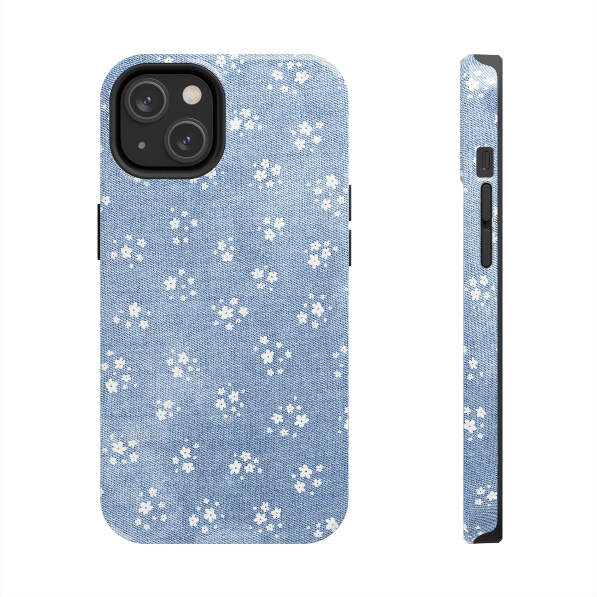 Denim Daisy Floral iPhone Case